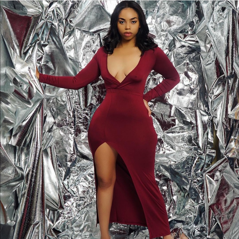 High slit long dress